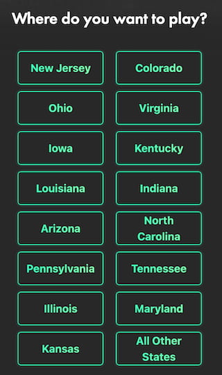 Choose your state at Bet365 Colorado
