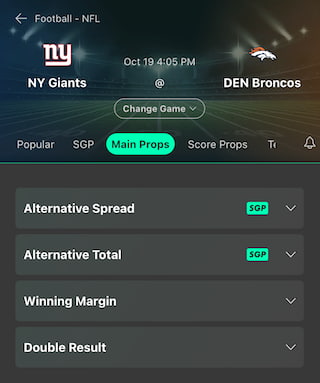 Bet365 Colorado props for the Denver Broncos vs. New York Giants