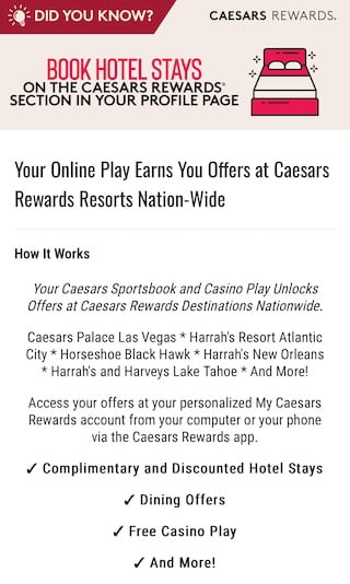 Caesars Sportsbook loyal rewards: Caesars Rewards