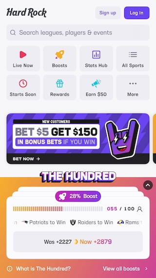 Hard Rock Bet sportsbook app design