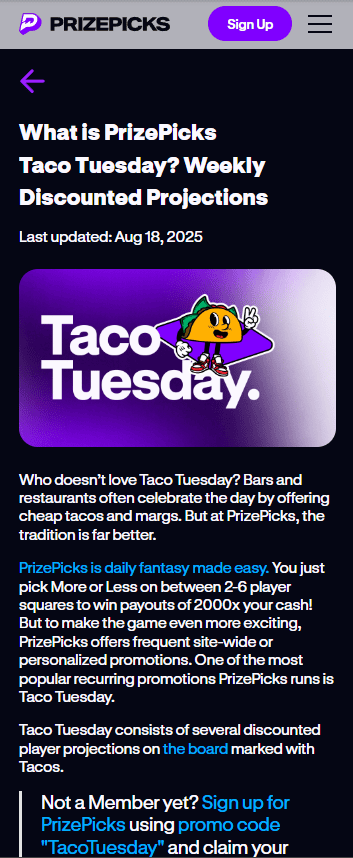 Prizepicks new customer offers