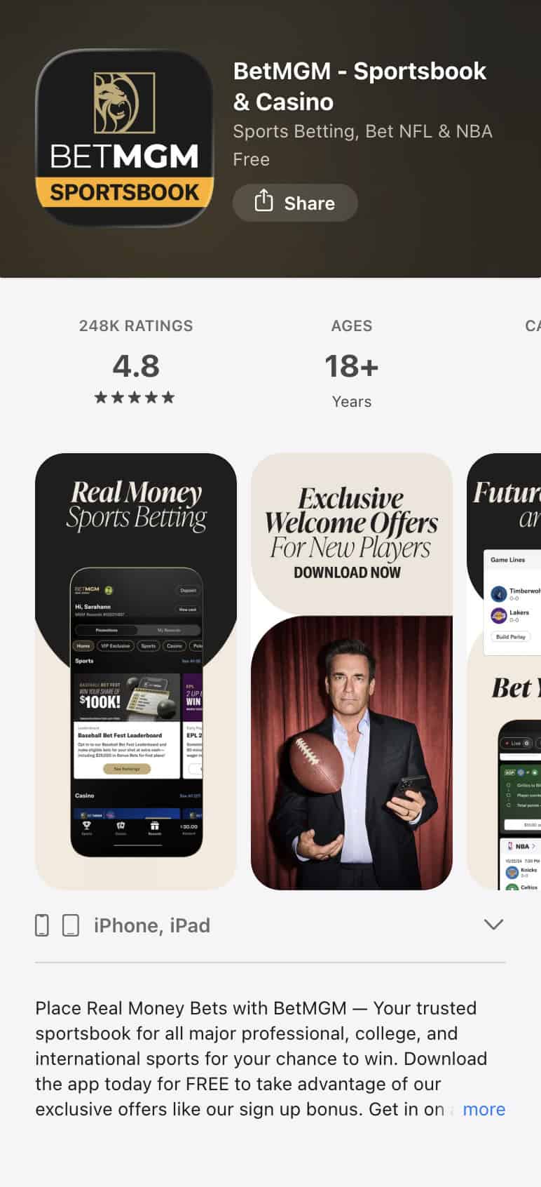 NCAA football betting apps: Caesars app