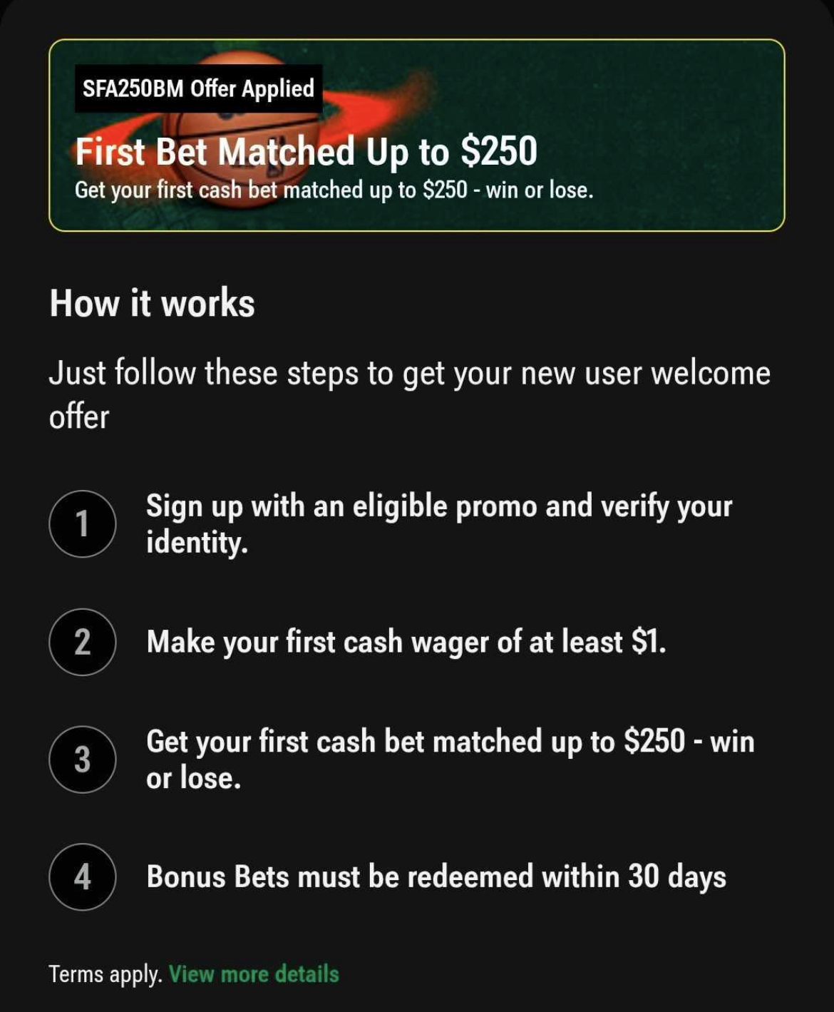 enter the caesars tennessee promo code when signing up