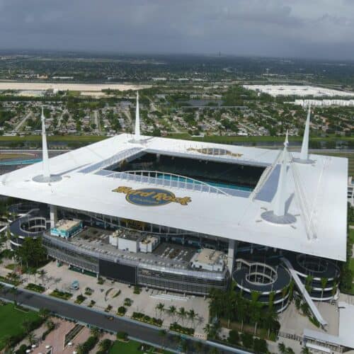 Aerial view of Hard Rock Stadium