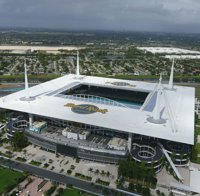 Aerial view of Hard Rock Stadium