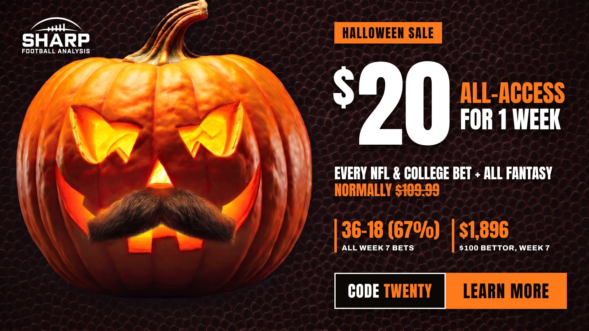Sharp Football Halloween Sale