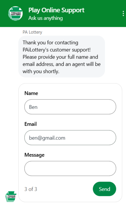 My experience using the PA Lottery ChatBot