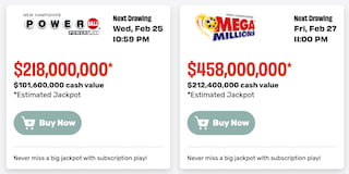 NH Lottery online draw games