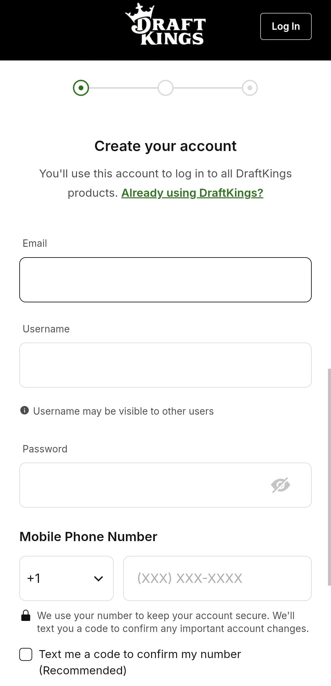 DraftKings Arkansas Login