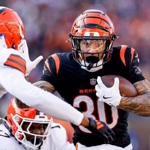 Why Chase Brown will go over his rushing total in 2026.