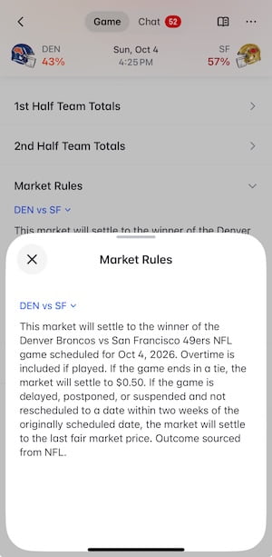 Example of Polymarket US market rules