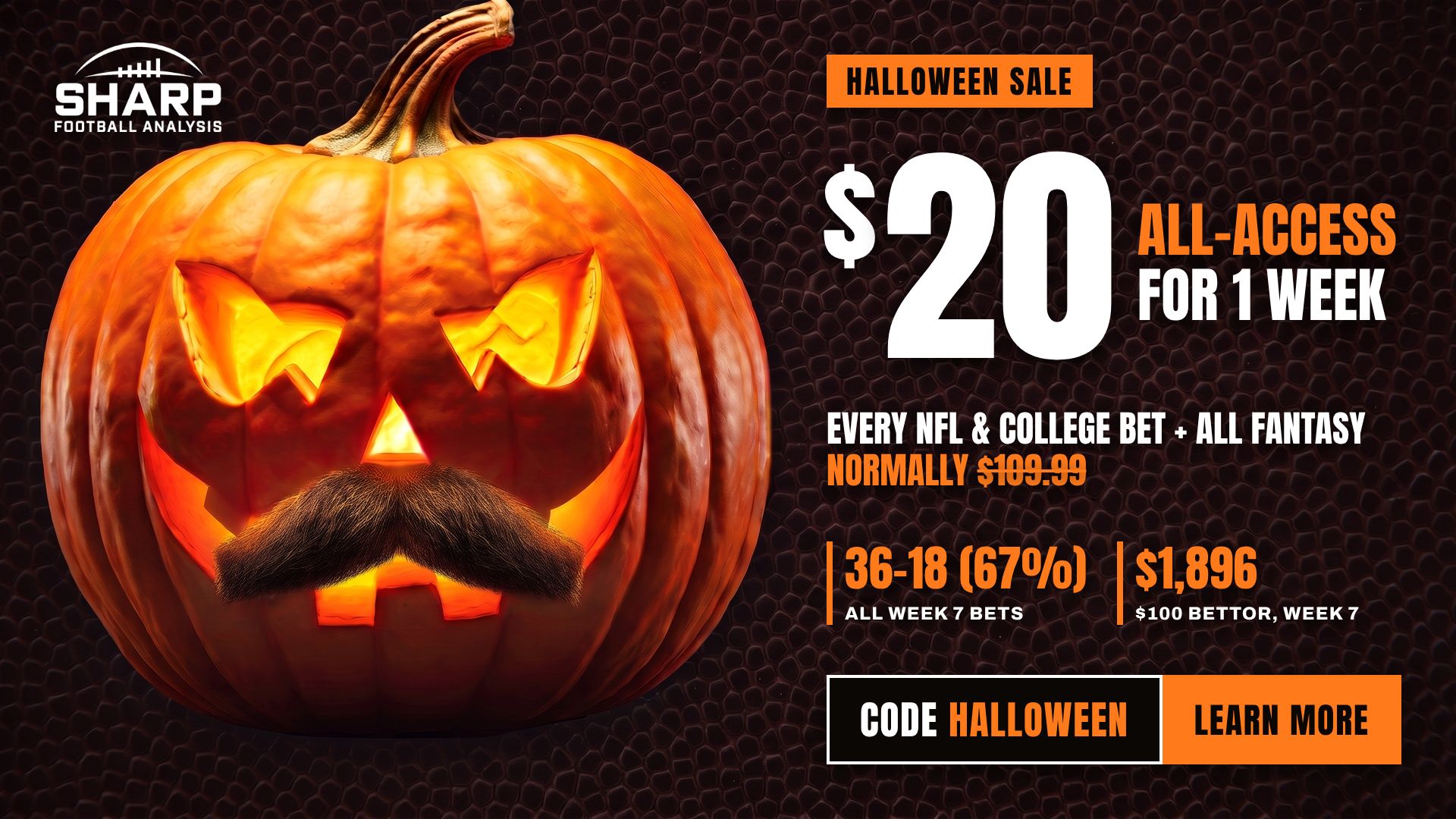 Sharp Football Halloween Sale