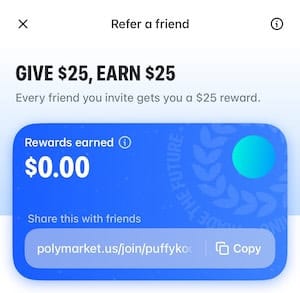 Polymarket referrals: refer your friend example